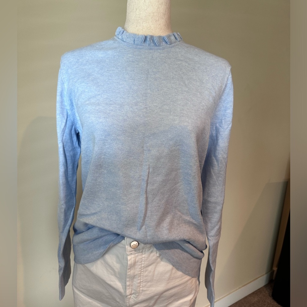 J.Crew Cotton Ruffle Neck Sweater